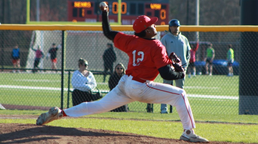 Action photo of BSU pitcher Danny Jasmin
