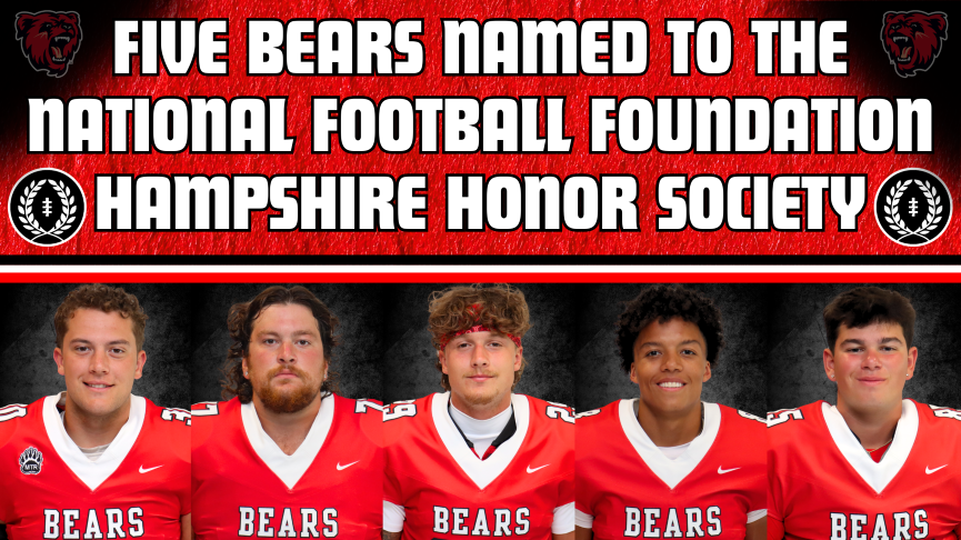 Graphic of Five BSU football players who were named to the NFF Hampshire Honor Society